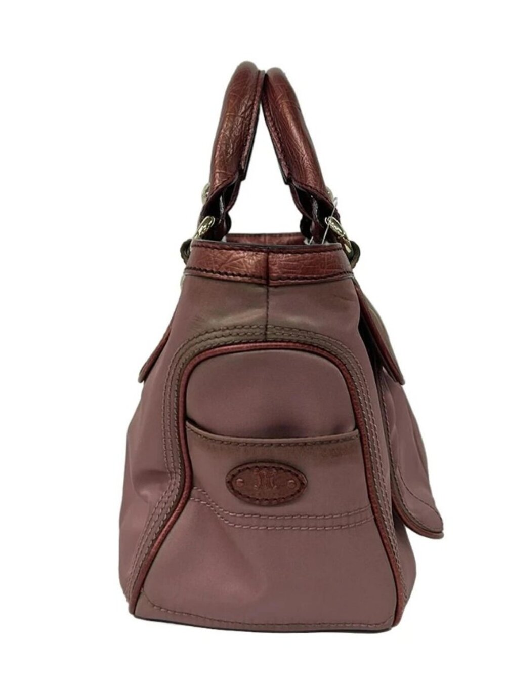 CELINE - Red Nylon Leather Handbag - Picture 4 of 10